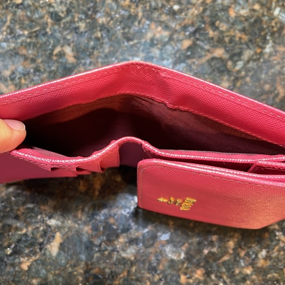 Prada Saffiano leather 4”x3” wallet, pink - Picture 6 of 9